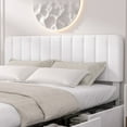 thumbnail image 6 of VECELO Upholstered Platform Bed Frame with 4 Storage Drawers, King Size Bed Frame with Adjustable Headboard, No Box Spring Needed, White, 6 of 7