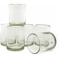 thumbnail image 4 of Set of 6 Hand-Blown Clear Tumbler (10 oz) Glasses from Mexico - Rustic & Handcrafted Recycled Bubble Glass Drinking Glassware, 4 of 7