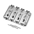 thumbnail image 2 of FashionCha Compact Zinc Alloy Electric Bass Bridge for 4-String Bass, Individually Adjustable Bridge System And Through-Brace Design, Suitable for Amateurs, Conc Silver, 2 of 8