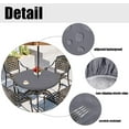thumbnail image 3 of HAHDAXIA Nappe Ronde d'Extérieur avec Trou pour Parasol - Housse de Table Ajustée en Vinyle Imperméable et Résistante aux Taches avec Endos en Flanelle, Bord Élastique, Convient aux Tables jusqu'à 36 Pouces-44 Pouces de Diamètre, Li, 3 of 7