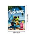 thumbnail image 4 of AMHNF Summer Welcome Garden Flag with Turtle, Beach Chair, and Drink - Linen for Spring Summer Home Outdoor Garden Yard Door Decor 12x18 inch, 4 of 5