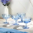 thumbnail image 4 of Highcool Set of 4 Blue Martini Glasses - Colored Plastic Shatterproof Cocktail Glasses for Birthday, Party & Wedding Decor, 4 of 6