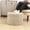 Light Coffee, variant on Pouf Ottoman Foot Rest – Plush Round All-in-one Foam Stool for Cozy Lounging, Floor Pouf & Chic Decor (Forest Green)