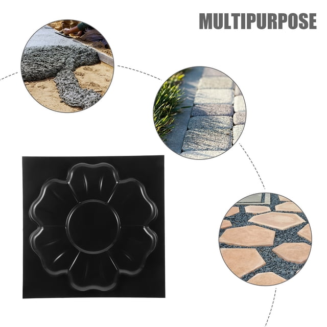 HEALEEP DIY Garden Path Paving Mold Reusable Plastic Cement Floor Tile Mold for Creating Patterned Walks and Yards 30x30cm