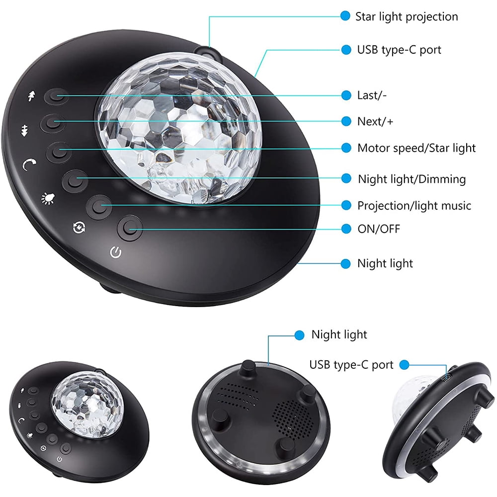OUSITAI Star Projector USB Night Galaxy Light Projector with Music Speaker and Remote Control for Bedroom Game Rooms Home Theatre