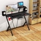 thumbnail image 4 of Mesa para Gaming Ergonómica Costway con Gancho Portavasos y Soporte para Auriculares Negro, 4 of 9