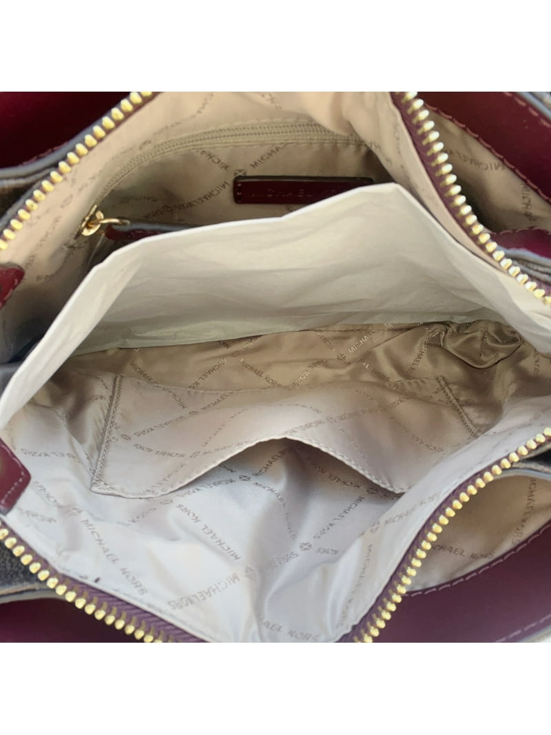 Michael Kors Nicole Crossbody Bag, Triple Compartment, Brown MK Michael Kors Nicole Crossbody Bag, Triple Compartment, Brown MK