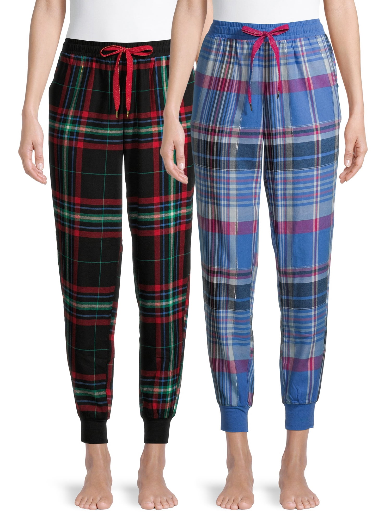 Secret Treasures Women's and Women's Plus Flannel Pajama Joggers, 2Pack