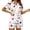 Red, variant on Swanpen Women's Heart Print Ribbed Pajama Button Front Short Sleeve Set Lapel Top with Matching Shorts for Summer Home Wear