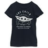Girl's Star Wars: The Mandalorian The Child Force Is Strong Graphic Tee Navy Blue X Small