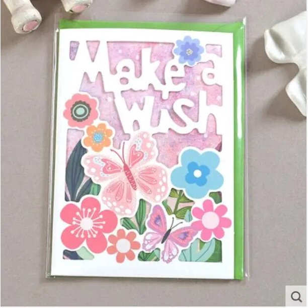 Juego de tarjetas de felicitación huecas, tarjetas de invitación, feliz cumpleaños, tarjeta de escritura Bless, tarjetas de decoración de regalo de San Valentín, tarjetas de papel sobre, 1 Juego
