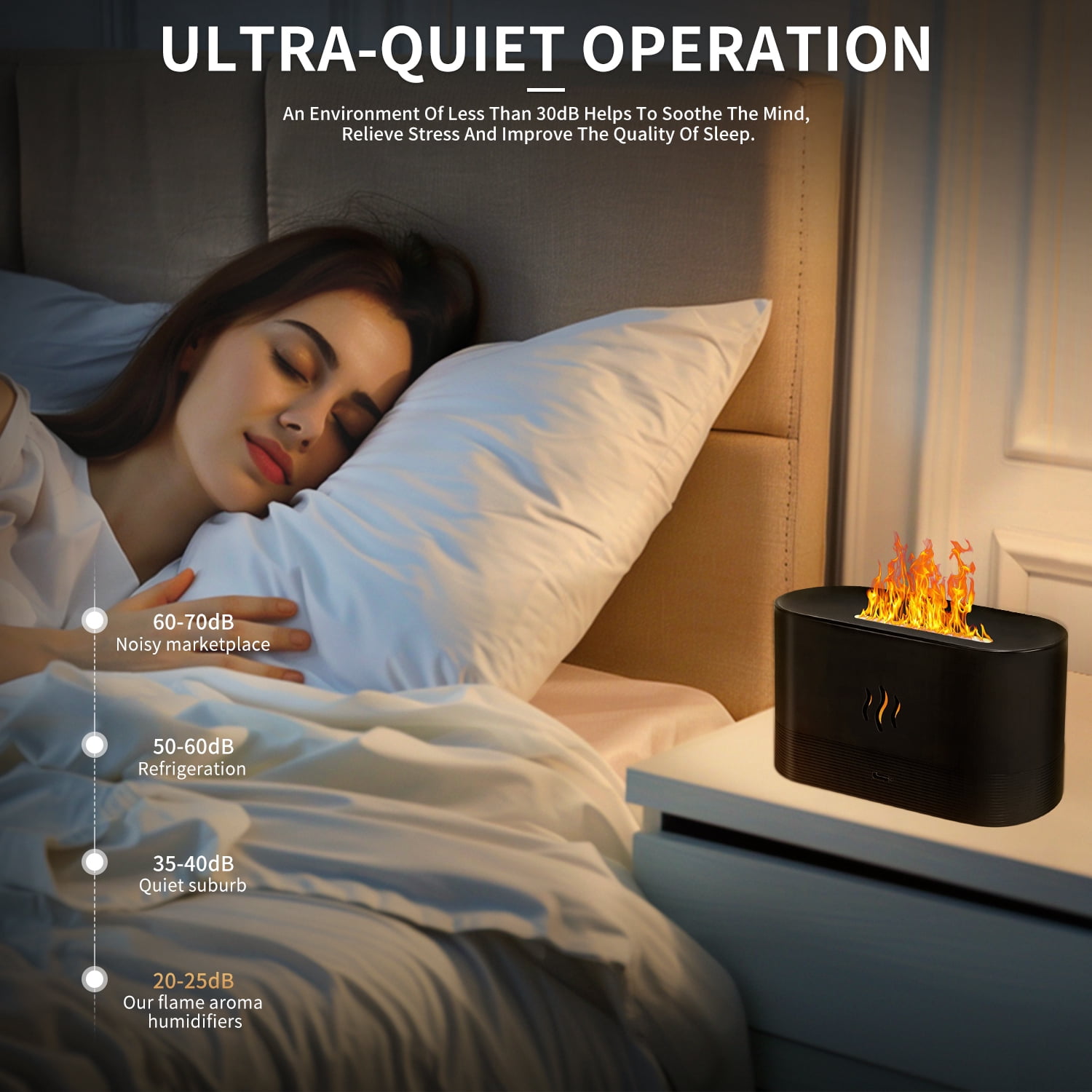 RAPOBRIX Colorful Flame Aroma Diffuser Humidifier - Ultrasonic 7 Colors with Remote for Bedroom/Home/Office/Yoga (Black)