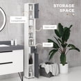 thumbnail image 3 of Kleankin Open Shelves Bathroom Storage Cabinet, Door Cabinets, Toilet Paper Cabinet, Gray, 3 of 9