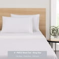 thumbnail image 4 of Mainstays Cotton Rich Extra Soft Jersey Bed Sheet Set, King, Arctic White, 4 Pieces, 4 of 8