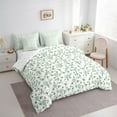 thumbnail image 3 of Manfei Green Blossoms Twin Bedding Sets 7-Piece, Girls Floral Flower Bedding Comforter Set, Botanical Plant Sheet Sets, Ultra Soft Room Decor, 3 of 8