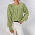 thumbnail image 2 of GUACER Cable Knit Sweaters for Women Crewneck Trendy Loose Fit Long Sleeve Pullover Tops, 2 of 6
