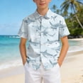 thumbnail image 2 of Ulanda Boy's Hawaiian Shirt Short Sleeve Casual Button Down Beach Aloha Shirt Kids Summer Luau Hawaii Shirts 1-13 Years (Light Blue, 13-14 Years), 2 of 7