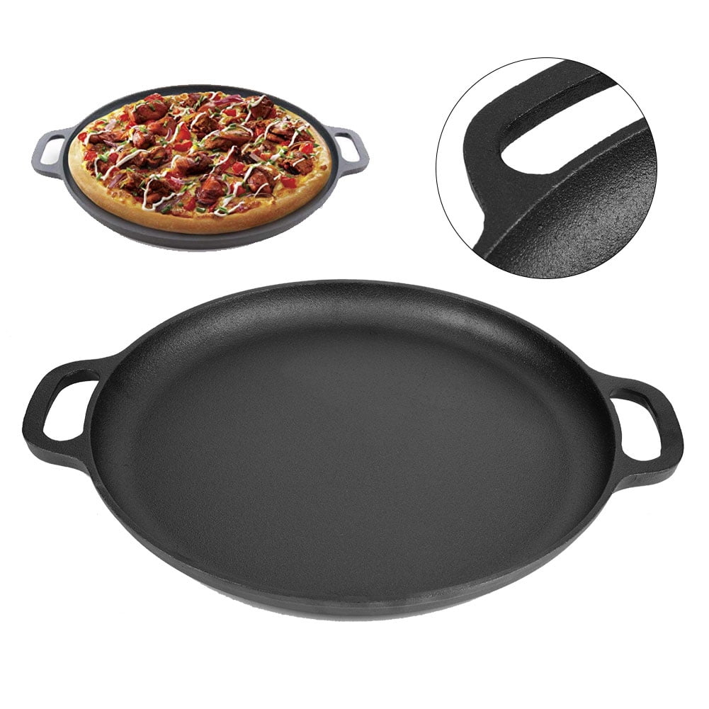 Mgaxyff Cast Iron Pizza Pan Skillet for Cooking Baking Versatile