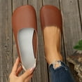 thumbnail image 6 of Viluyesy Flats for Womens, Round Toe Solid Color Shallow Comfort Casual Slip-On Ballet Shoes Brown, 6 of 7