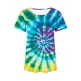 thumbnail image 4 of jtjvou Women's Going out Tops for Teen Tie Dye Shirts Trendy Fashion Lady Plus Size Round Neck Tees Summer Short Sleeve Tees Multicolor,L, 4 of 6