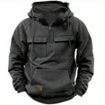 thumbnail image 6 of LRGSHF Tactical Hoodies for Men Quater-Zip Pullover Vintage Sweatshirt Casual Long Sleeve Cargo Hoodies with Pocket, 6 of 6
