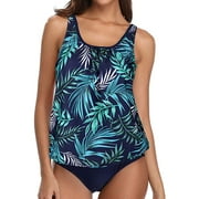 jovati swimsuit women Women's Push-Up Padded Plus Size Overlay Print Bikini Swimsuit