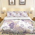 thumbnail image 1 of 3D púrpura patrón floral funda de edredón juego de ropa de cama fundas de almohada 27, 1 of 2