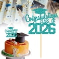 thumbnail image 2 of Class Of 2026 Graduation Cake Topper Glitter Congrats Grad Cake Topper Graduation Party Decoration Paper Cake Topper 5.9in, 2 of 10