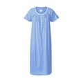 thumbnail image 7 of Aria Women's 100% Cotton Raglan Sleeve Smocked Neck Sleepwear 46" Gown, Sizes XS-5X, 7 of 7