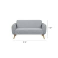 thumbnail image 2 of A&D Home Linda Polyester Round Arm Loveseat Sofa, Light Gray, 2 of 8
