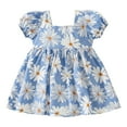 thumbnail image 1 of WEAIXIMIUNG Robe Pull pour Filles 10-12 Ans Robe à Manches Courtes avec Nœud Imprimé Floral Volants Robe de Danse Fête Vêtements 12-18 Mois, 1 of 9