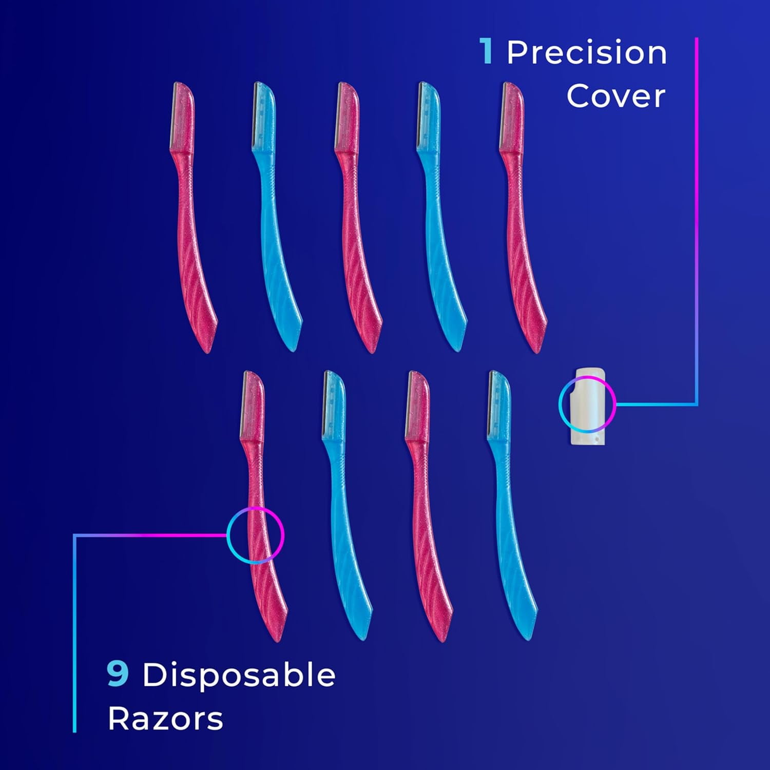 3-Pack Razors, Women's Facial Razors, Eyebrow Razors, Facial Shavers, Women's Facial Shavers, Peach Hair Removal for Eyebrows and Peach Hair