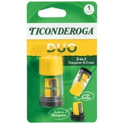 Ticonderoga Duo 2-in-1 Pencil Sharpener and Eraser for Wood Pencils