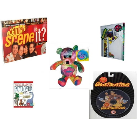 Children's Gift Bundle [5 Piece] -  Scene It? DVD  - Seinfeld Edition - 1994 Mighty Morphin Power Rangers Memo Pack - Groovy Beanie Bear  8