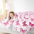 thumbnail image 4 of Feelyou Pink Butterlfy Full Size Comforter Sets, Cartoon Princess Bedding Sets, 3pcs, 4 of 8