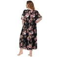 thumbnail image 7 of Plus Size Nightgown for Women Short Sleeve House Dress Vintage Lace Square Neck Night Gown Oversized Printed Mumu Duster Housecoat Soft Full Length Sleep Dress XL-5XL, 7 of 7