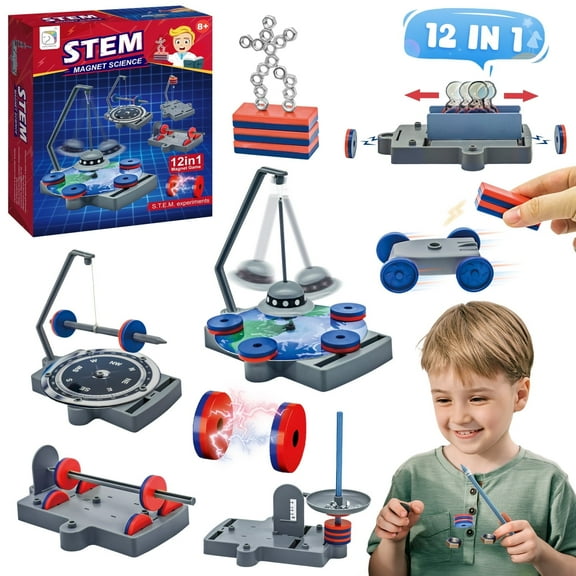 Huge Wave 12 in 1 Magnetic Science Kit for Kids Aged 6-12, STEM Educational Toys, Christmas Birthday Gift for Boys and Girls