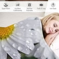 thumbnail image 3 of Creowell White Flowers Yellow Centers Water Droplets Throw Blanket Bedding Cozy Lightweight for Couch Sofa Bed All Seasons Gifts 40x50in, 3 of 6