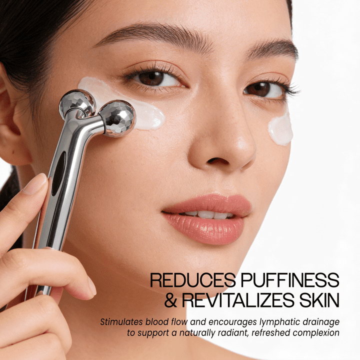 Beauticom  (Quantity: 3 Pieces) Handy Manual Facial Beauty Care Massager, 3D Face Massager Roller Anti-Aging Reducing Wrinkle Face Lifting