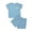 0-Blue28, variant on Oiyii Girls Outfits Summer Flower Striped Short Sleeve T-Shirt and Shorts Set, Sizes 1-10