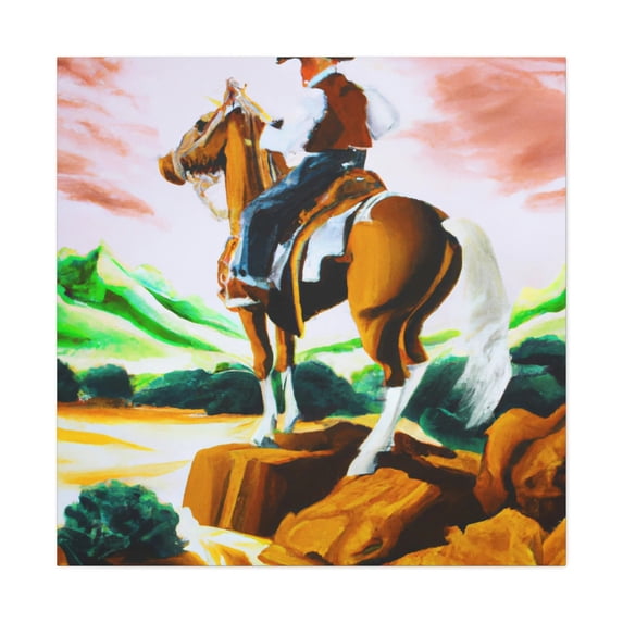 Rodeo Out on Range - Canvas