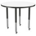 thumbnail image 3 of ECR4Kids Round Dry-Erase Thermo-Fused Adjustable Activity Table Black/Black, Multiple Sizes/Types, 3 of 7