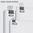 thumbnail image 4 of 100 Count Binder Clips Assorted Sizes, Paper Binder Clips (0.6inch 0.75inch 1inch), Metal Paper Clamps for Office and Home (Black), 4 of 6