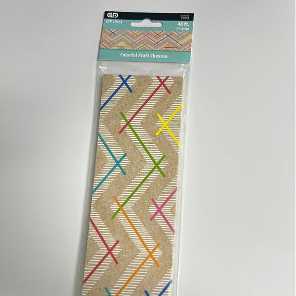 Creative Teaching Krafty Pop Colorful Kraft Chevron EZ Border (CTP 10903)