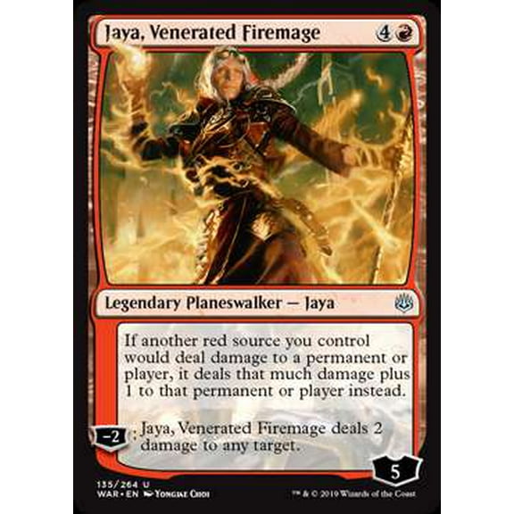 MtG War of the Spark Uncommon Jaya, Venerated Firemage (Foil) #135