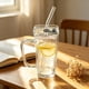thumbnail image 5 of 250ml Glass Water Cup With Handle Cup Lid Glass Straw Beverage Cup Coffee Cup Cold Drink Cup, 5 of 7