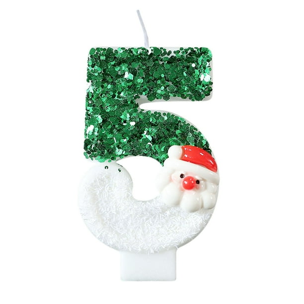 Decoraciones navideñas, adornos navideños, regalos navideños Nueva vela verde blanca de Papá Noel Sombrero rojo Muñeco de nieve Vela digital navideña Vela digital