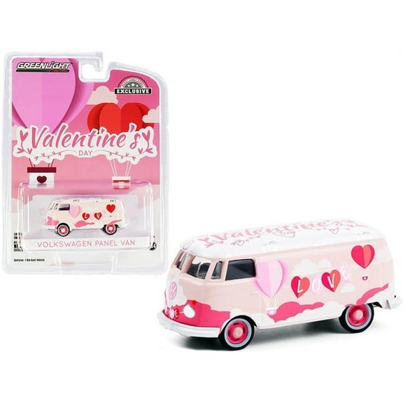 Valentine's Day 2021 Volkswagen Type 2 Panel Van, Pink - Greenlight 30251/48 - 1/64 scale Diecast Model Toy Car