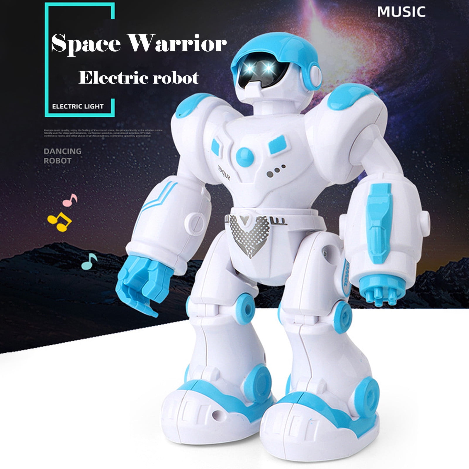 LED Light Music Electric Dancing Space Walking Robot Toy For Boys Kids Gift fxz 