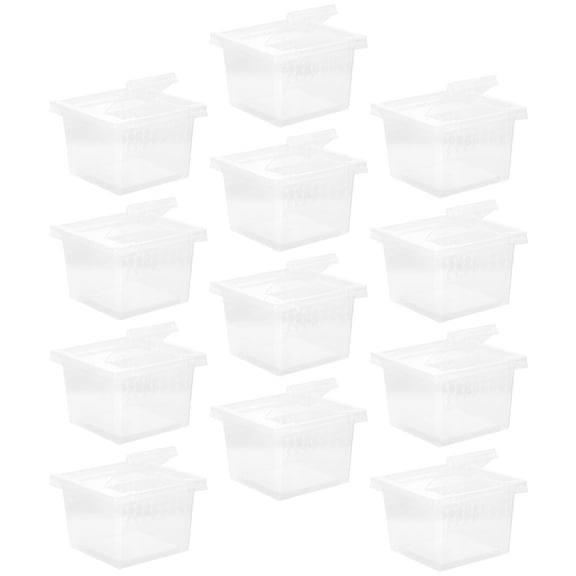 LOLIPPYY 12Pcs Clear Plastic Cricket Keeper with Breathable Design for Reptile and Snake Feeding Supplies